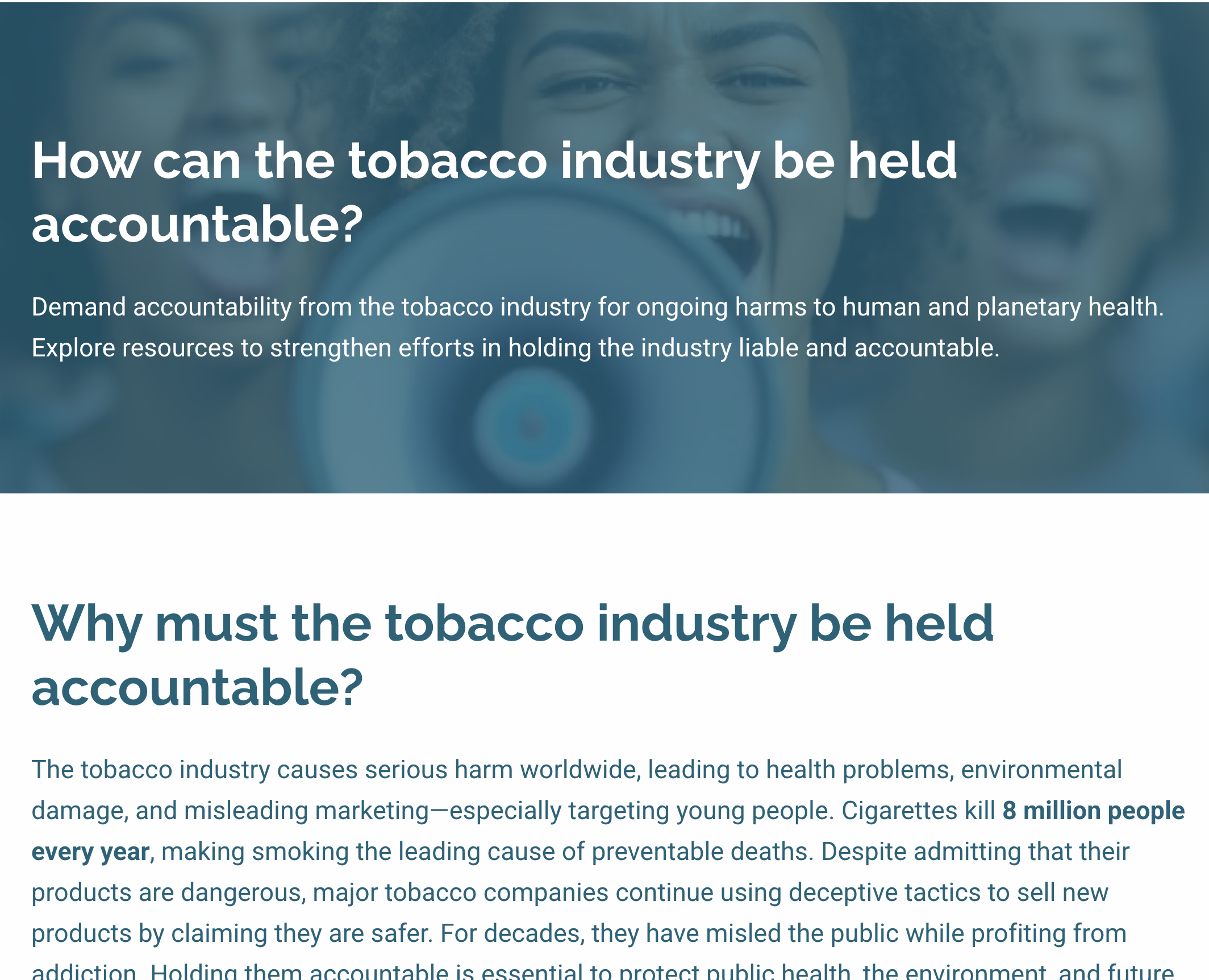 Tobacco liability tool